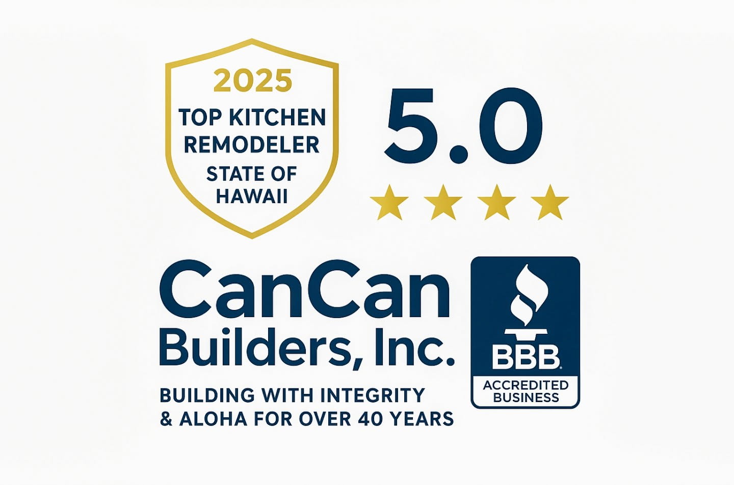 BBB Top Kitchen Remodeler State of Hawaii